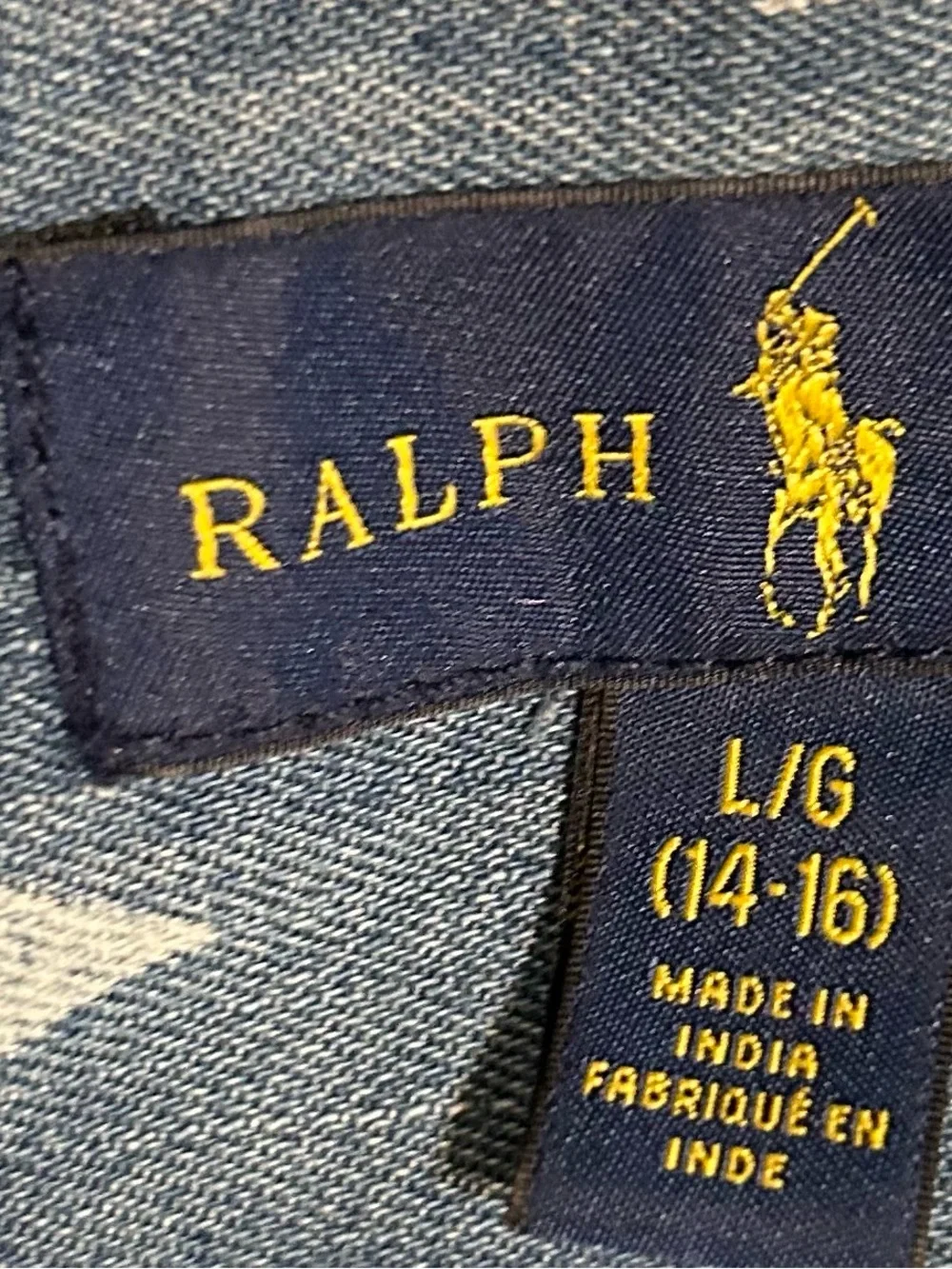 Ralph Lauren Boy’s Big Kid RRL Denim and Star Print Chambrey Short Sleeve Shirt